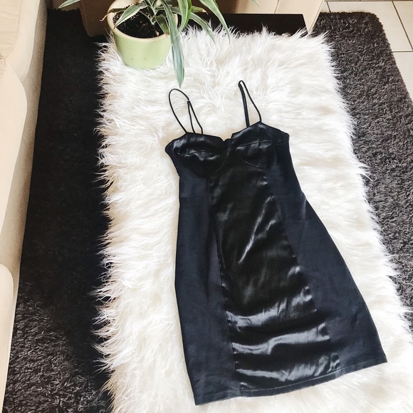 Fashion Nova Black Cocktail Dress Spaghetti Straps
